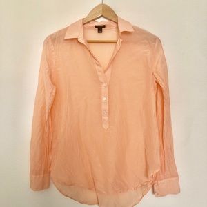 Ann Taylor Roll Up Sleeves Peach Top